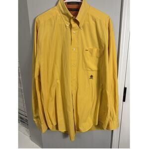 Tommy‎ Hilfiger Shirt Mens Large Yellow Striped Casual Button Down Long Sleeve